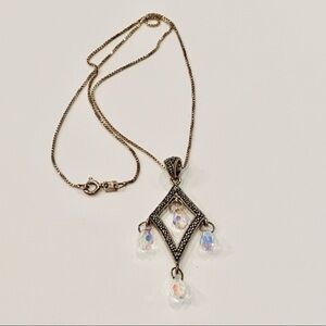 Sterling silver marcasites faceted crystals dangle